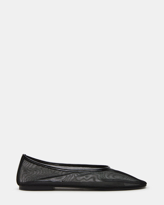 MEADOW Black Mesh Women's Ballet Flats | Steve Madden