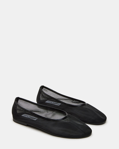 MEADOW Black Mesh Women's Ballet Flats | Steve Madden