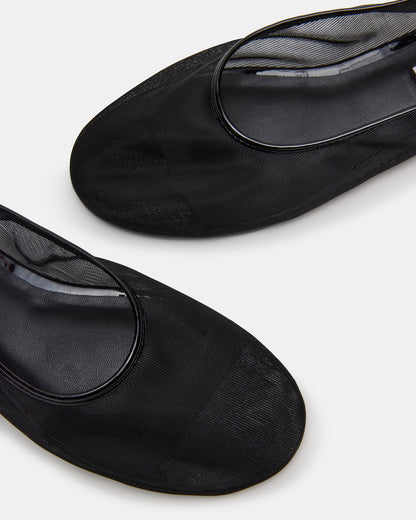 MEADOW Black Mesh Women's Ballet Flats | Steve Madden