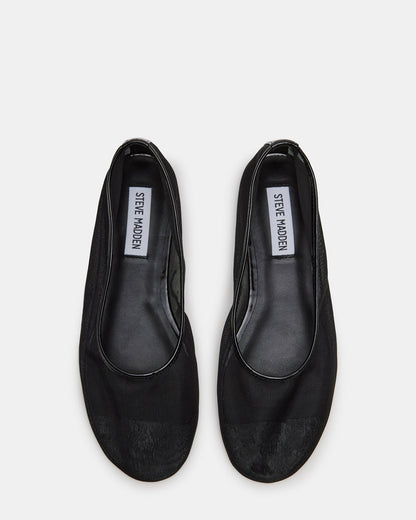 MEADOW Black Mesh Women's Ballet Flats | Steve Madden