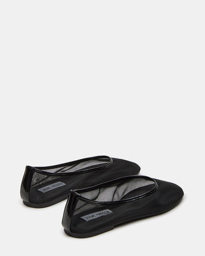 MEADOW Black Mesh Women's Ballet Flats | Steve Madden
