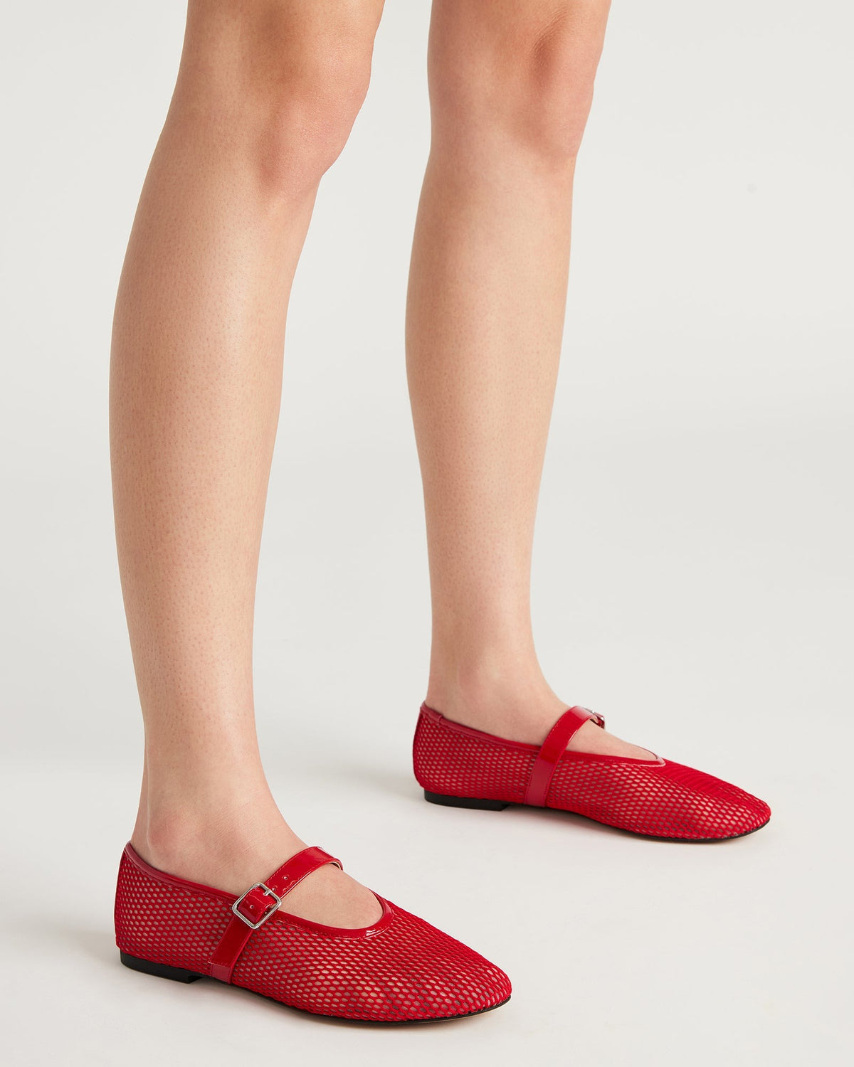 DREAMING Red Mesh Women's Mary Jane Flats | Steve Madden