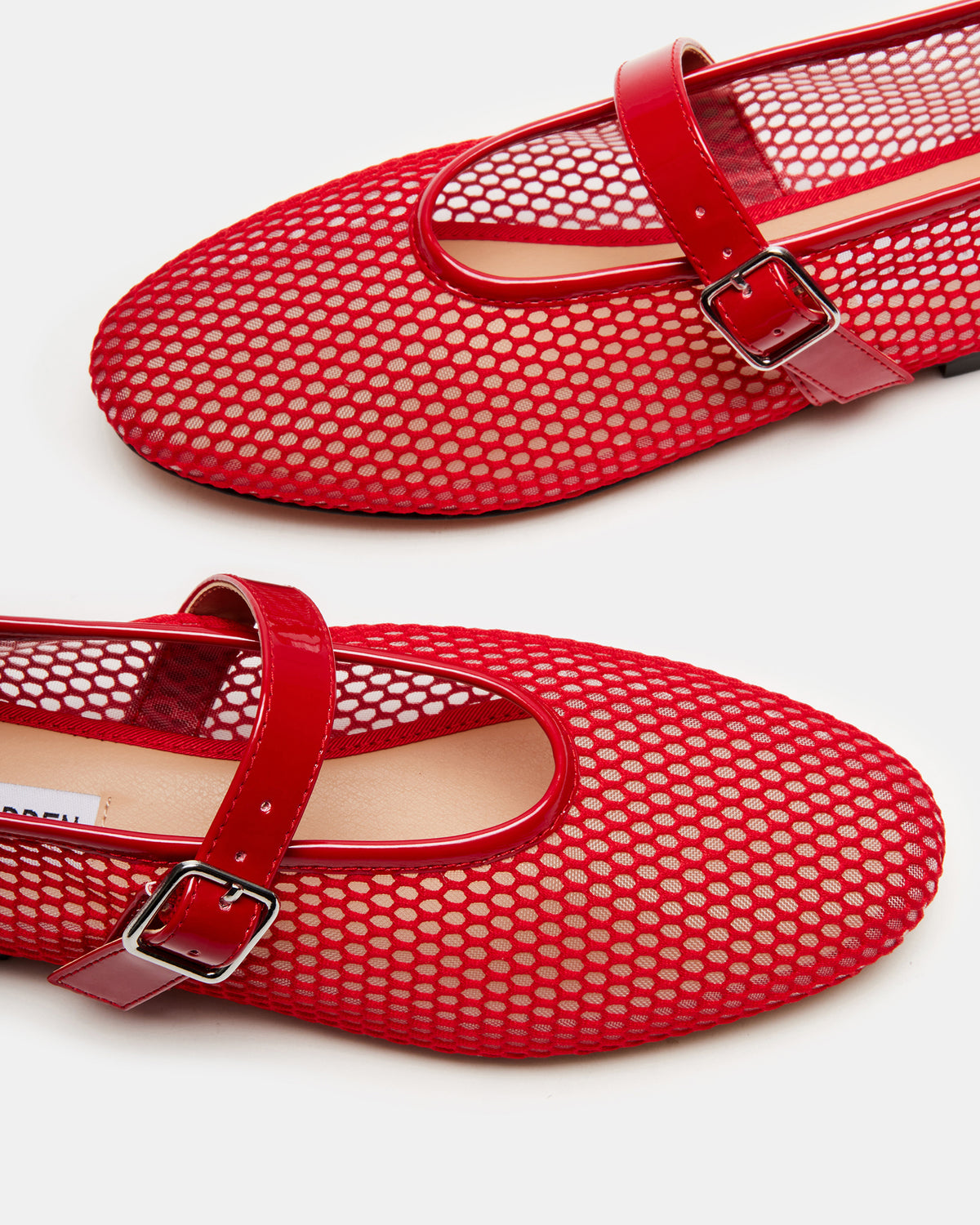 DREAMING Red Mesh Women's Mary Jane Flats | Steve Madden