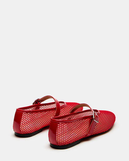 DREAMING Red Mesh Women's Mary Jane Flats | Steve Madden