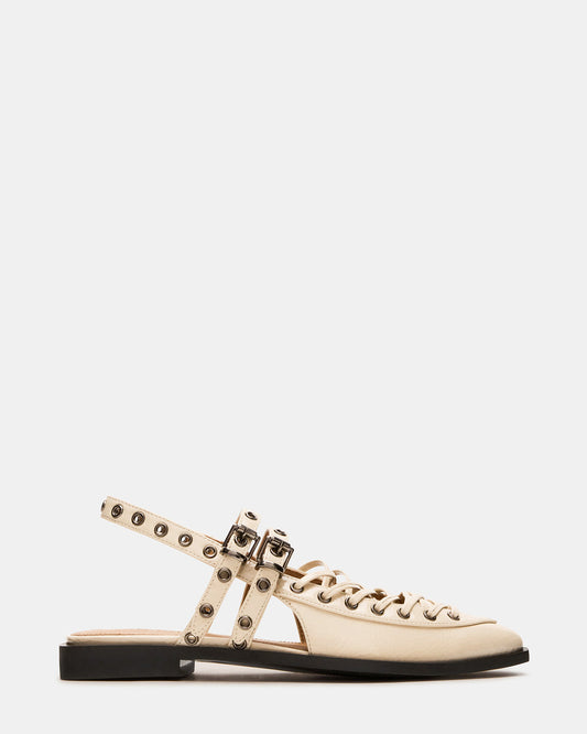 GALANTI Bone Patent Women's Pointed-Toe Moto Slingback Flat | Steve Madden