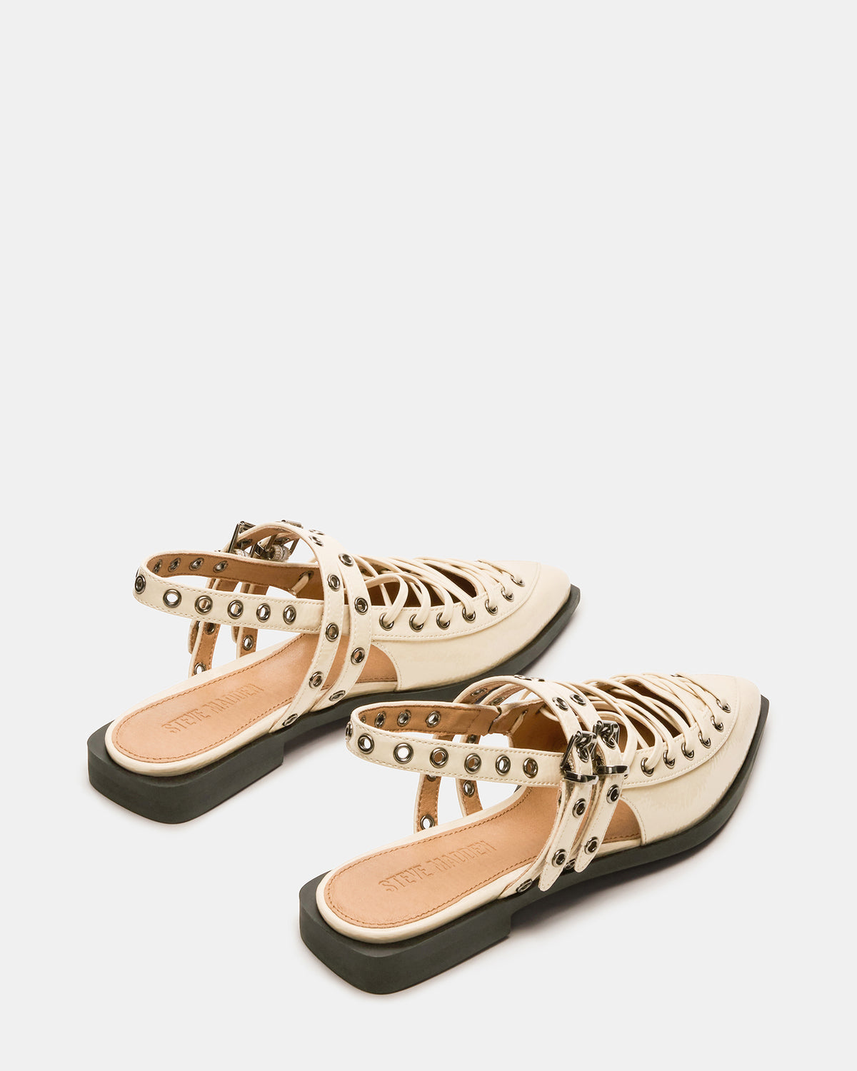 GALANTI Bone Patent Women's Pointed-Toe Moto Slingback Flat | Steve Madden