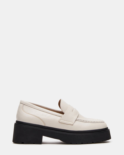 LAYKEN Bone Leather Platform Lug Women's Loafer | Steve Madden