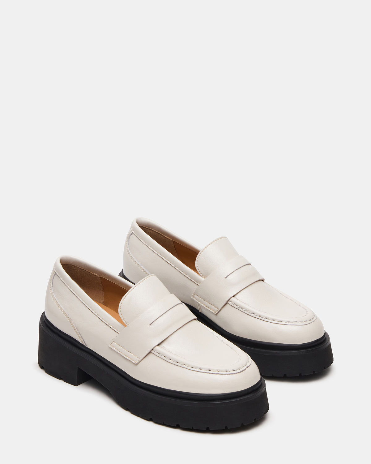 LAYKEN Bone Leather Platform Lug Women's Loafer | Steve Madden