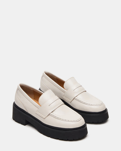 LAYKEN Bone Leather Platform Lug Women's Loafer | Steve Madden
