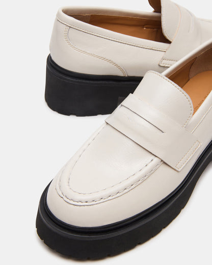 LAYKEN Bone Leather Platform Lug Women's Loafer | Steve Madden