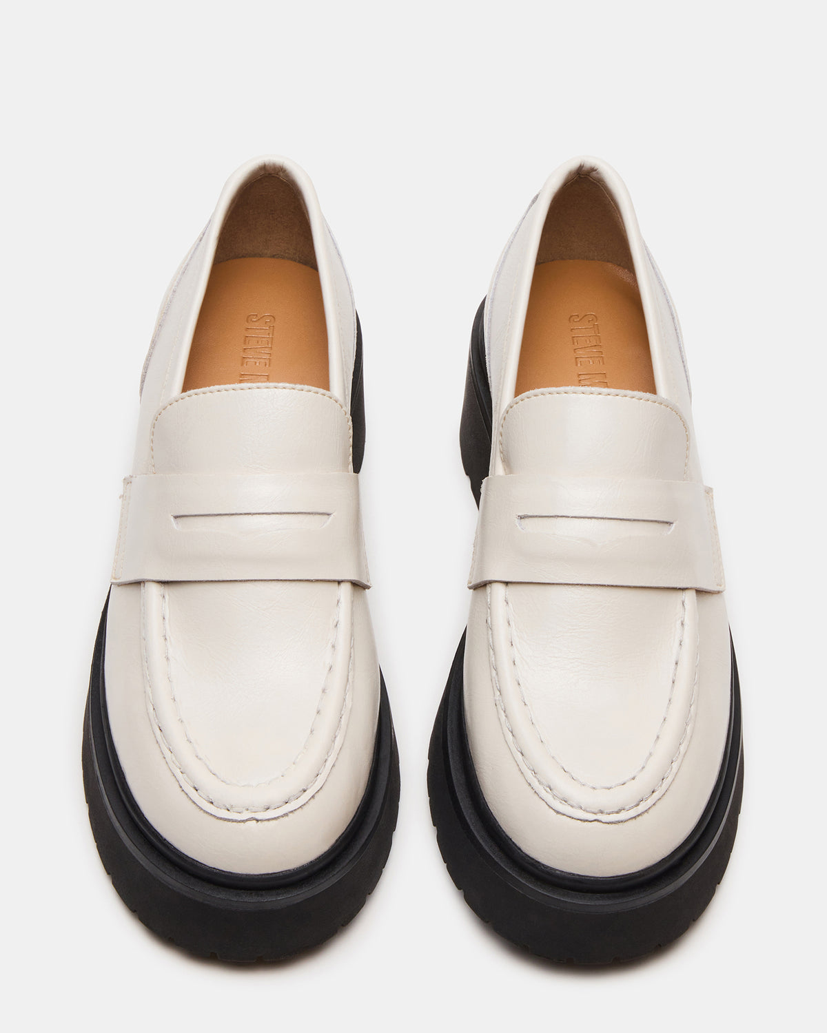 LAYKEN Bone Leather Platform Lug Women's Loafer | Steve Madden