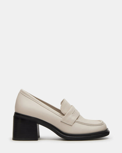 BAXTER Bone Leather Women's Block Heel Loafer | Steve Madden