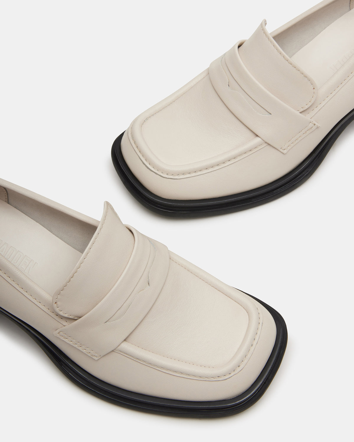 BAXTER Bone Leather Women's Block Heel Loafer | Steve Madden
