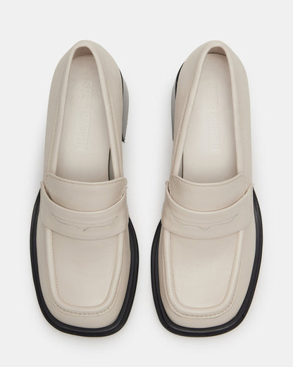 BAXTER Bone Leather Women's Block Heel Loafer | Steve Madden