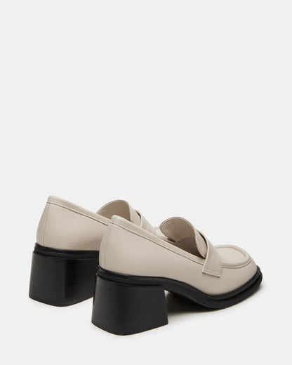 BAXTER Bone Leather Women's Block Heel Loafer | Steve Madden