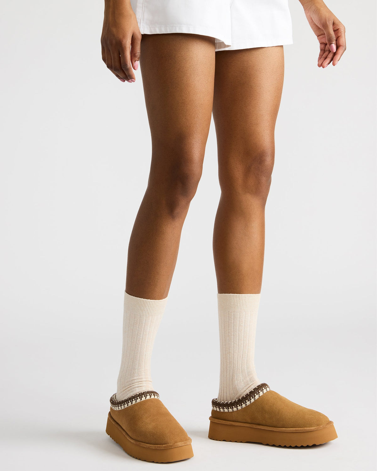SELENA Chestnut Suede Women's Natural Slip-On Mule Flat | Steve Madden