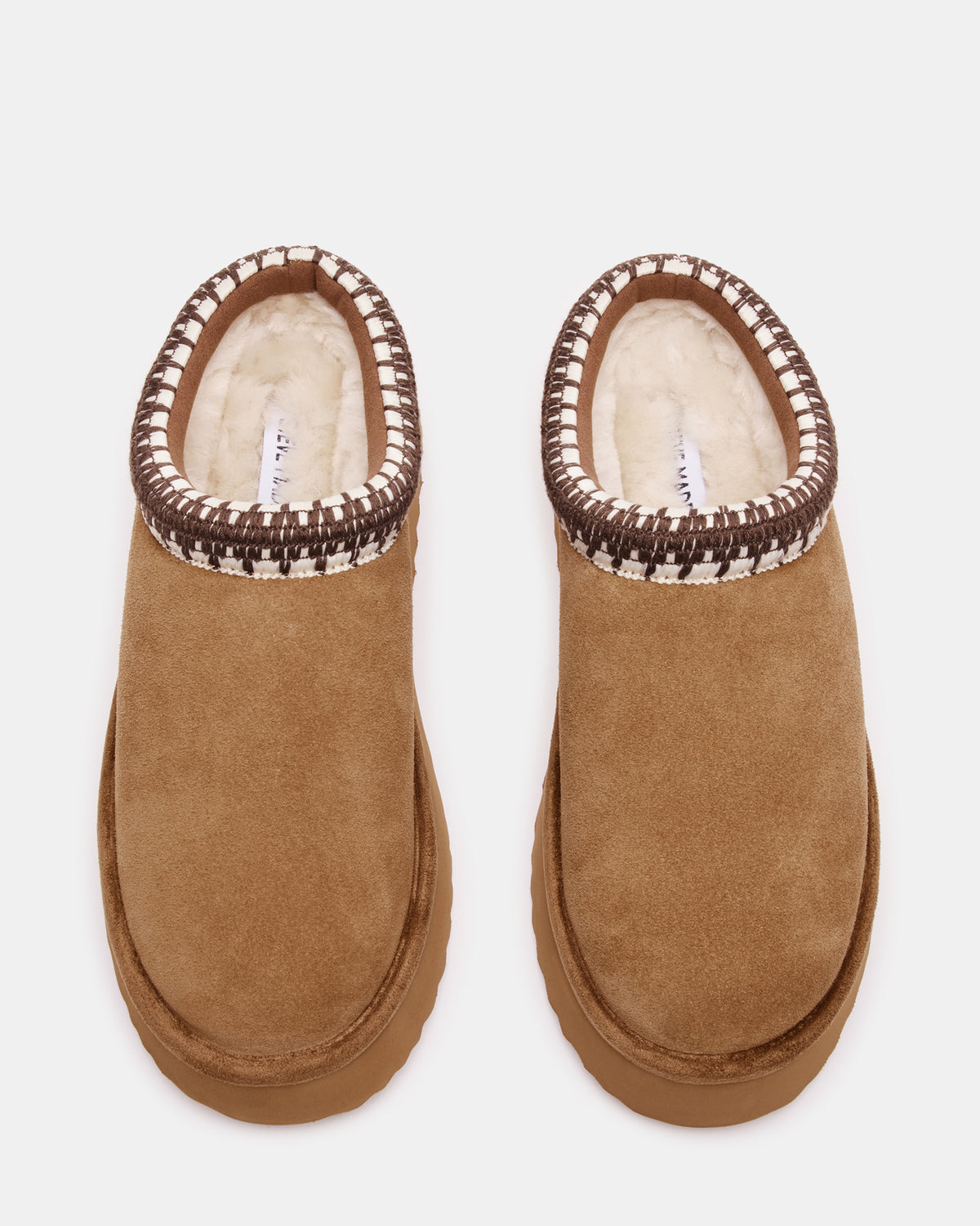 SELENA Chestnut Suede Women's Natural Slip-On Mule Flat | Steve Madden