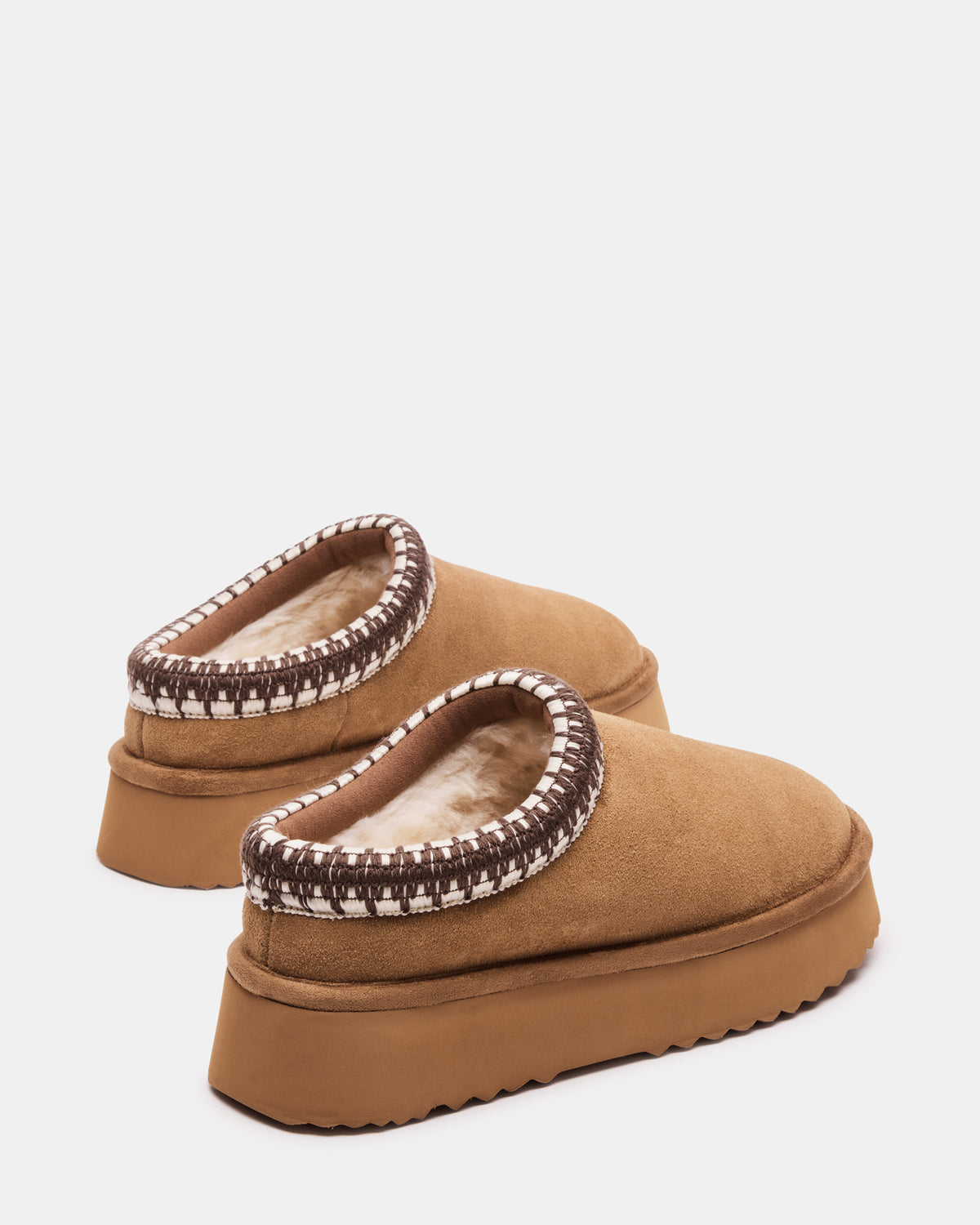 SELENA Chestnut Suede Women's Natural Slip-On Mule Flat | Steve Madden