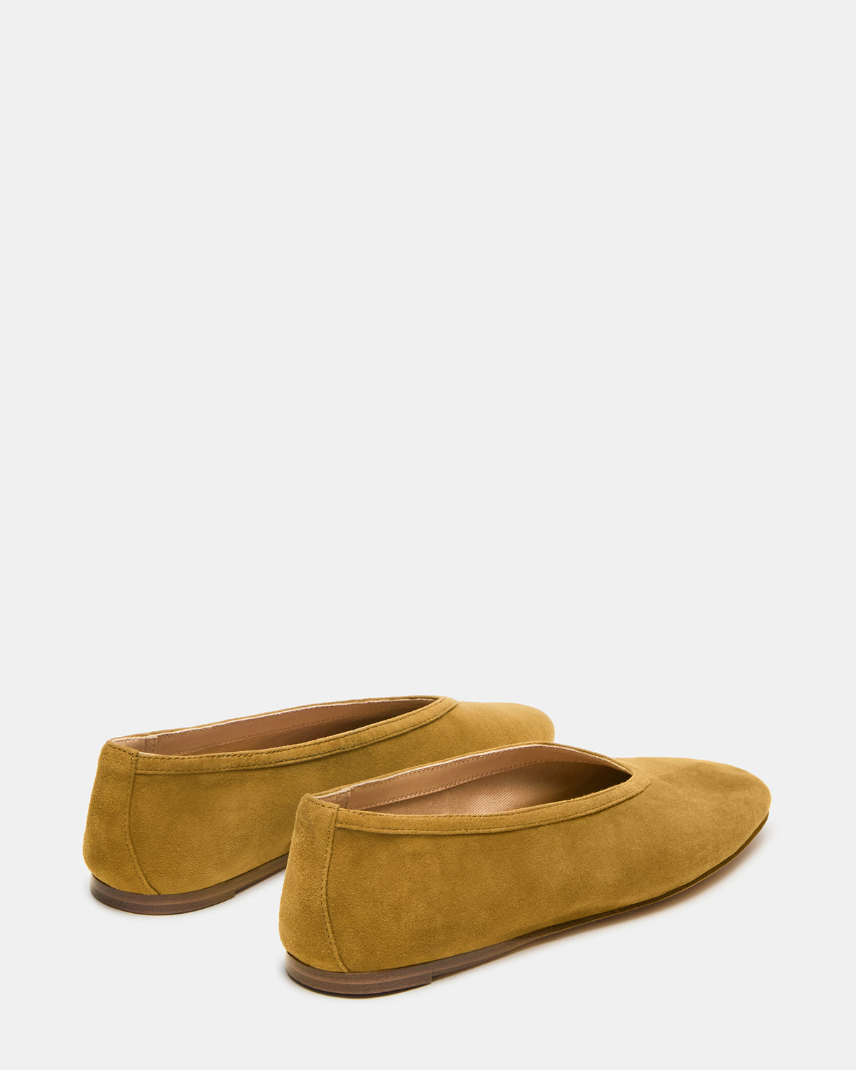LENI Mustard Suede Square-Toe Ballet Women's Flat | Steve Madden