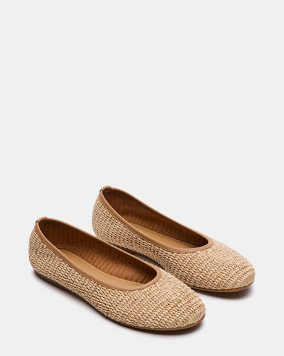 MERLOT Natural Raffia Ballet Women's Flat | Steve Madden