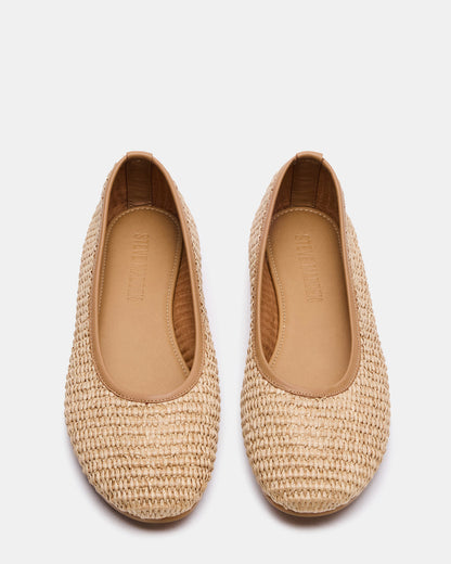MERLOT Natural Raffia Ballet Women's Flat | Steve Madden
