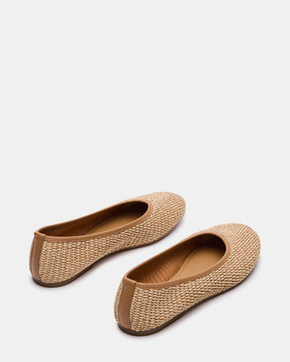 MERLOT Natural Raffia Ballet Women's Flat | Steve Madden