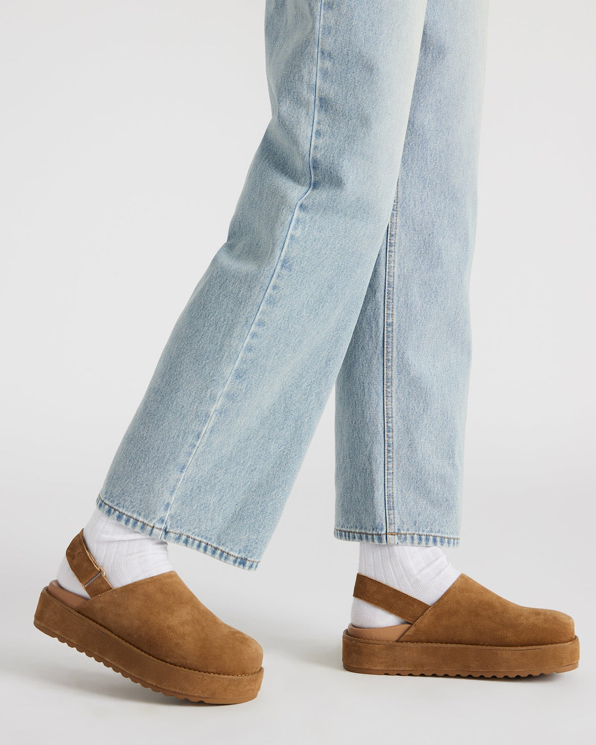 MELLOW Cognac Suede Women's Slingback Platform Clog | Steve Madden