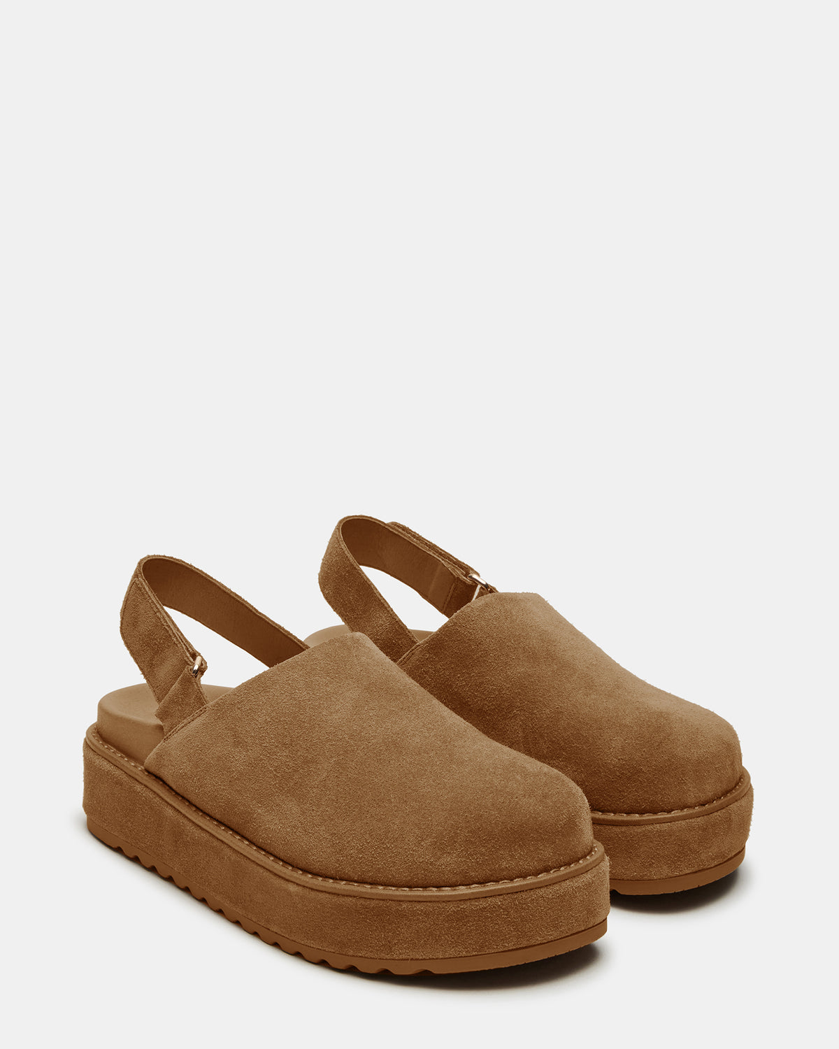MELLOW Cognac Suede Women's Slingback Platform Clog | Steve Madden