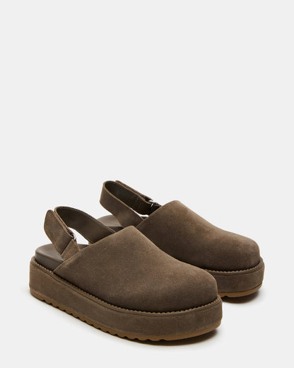 MELLOW Grey Sage Women's Slingback Platform Clog | Steve Madden