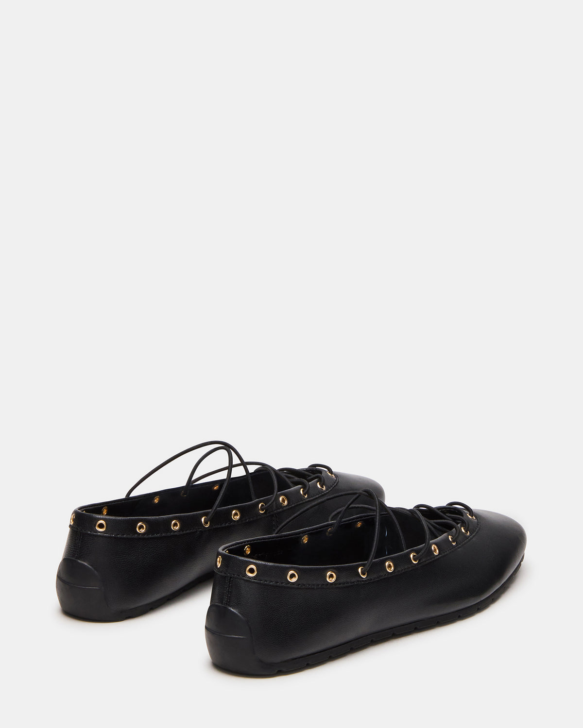 POINTE Black Leather Women's Ballet Square-Toe Flat | Steve Madden