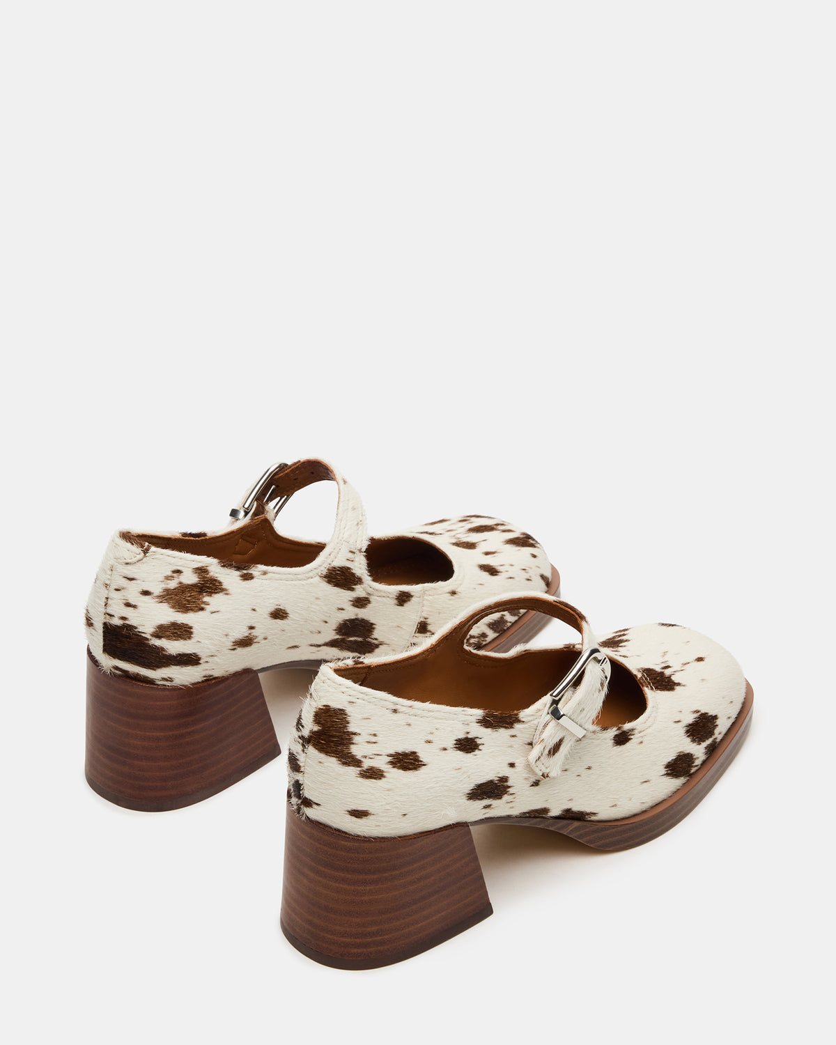 LISBON Brown Cow Print Square-Toe Mary Jane Women's Loafer | Steve Madden