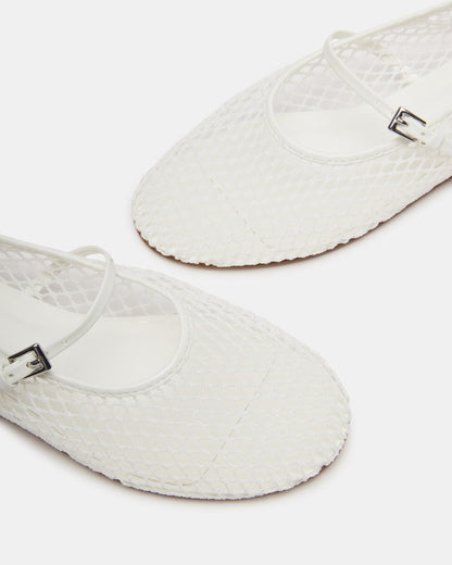 MAGS White Mary Jane Women's Ballet Flats | Steve Madden