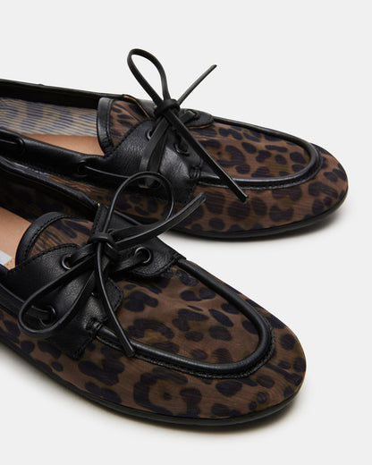 SAG Black/Leopard Women's Boat Shoe | Steve Madden