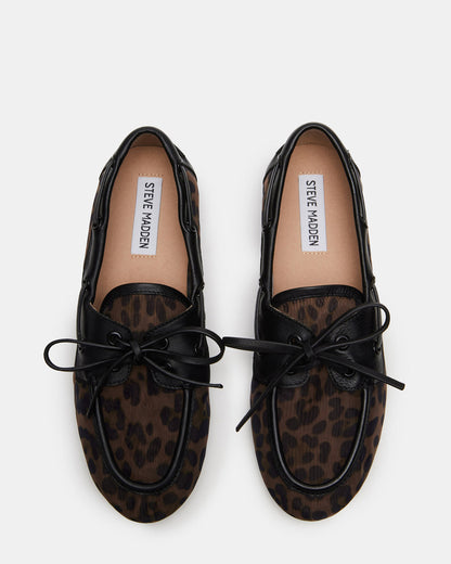 SAG Black/Leopard Women's Boat Shoe | Steve Madden