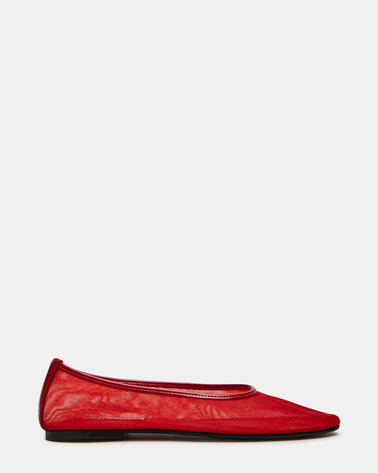 MEADOW Red Mesh Women's Ballet Flats | Steve Madden