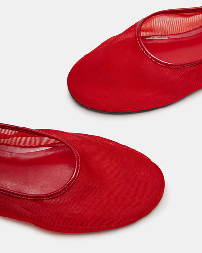 MEADOW Red Mesh Women's Ballet Flats | Steve Madden
