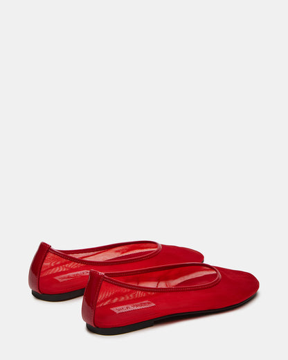 MEADOW Red Mesh Women's Ballet Flats | Steve Madden