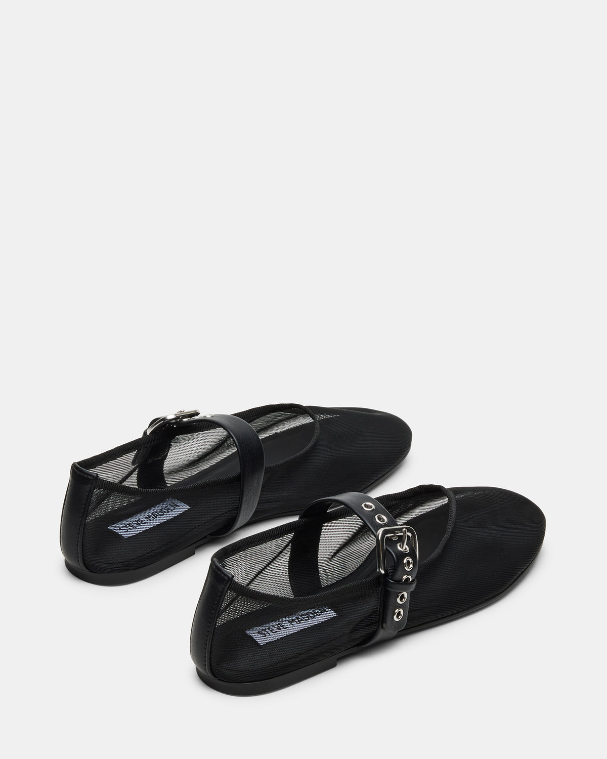 MITSY Black/Black Mary Jane Mesh Ballet Women's Flat | Steve Madden