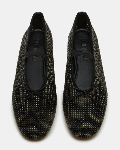 DELARA Rhinestones Black Multi Mary Jane Ballet Women's Flat | Steve Madden