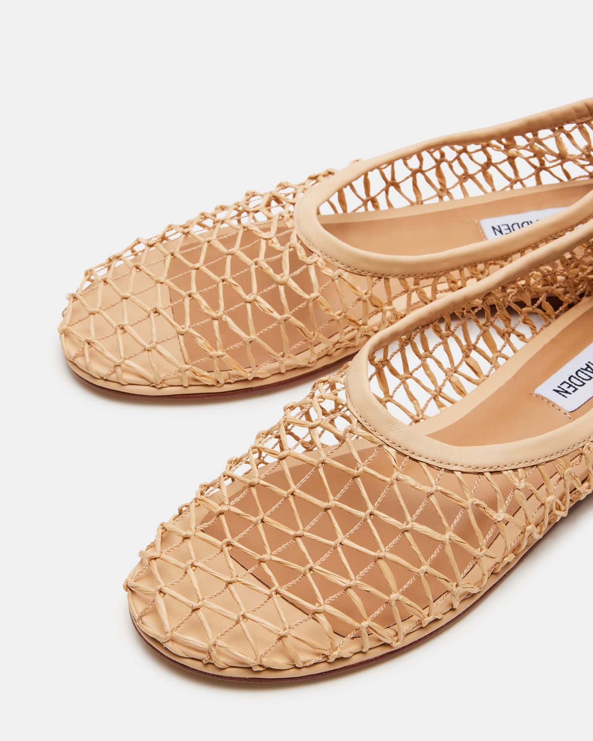 AMBROSIA Tan Women's Net Caged Ballet Flat | Steve Madden