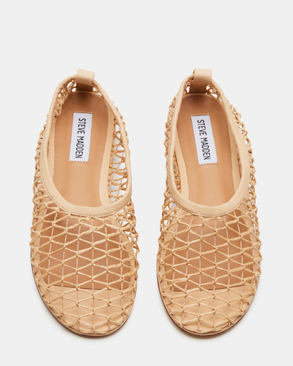 AMBROSIA Tan Women's Net Caged Ballet Flat | Steve Madden