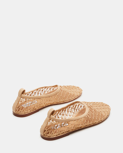 AMBROSIA Tan Women's Net Caged Ballet Flat | Steve Madden