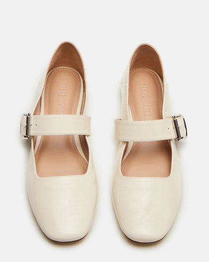 JENNI Bone Leather Women's Square-Toe Mary Jane Ballet Flat | Steve Madden