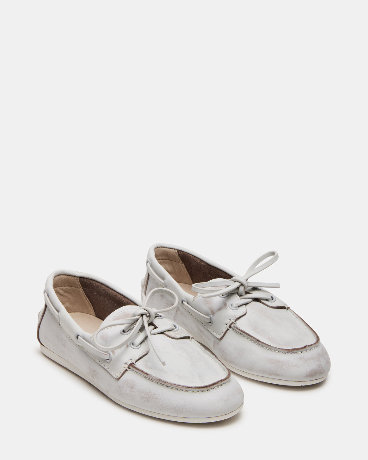 SAG White Leather Women's Boat Shoe | Steve Madden