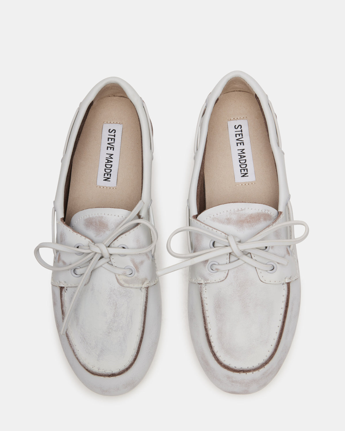 SAG White Leather Women's Boat Shoe | Steve Madden
