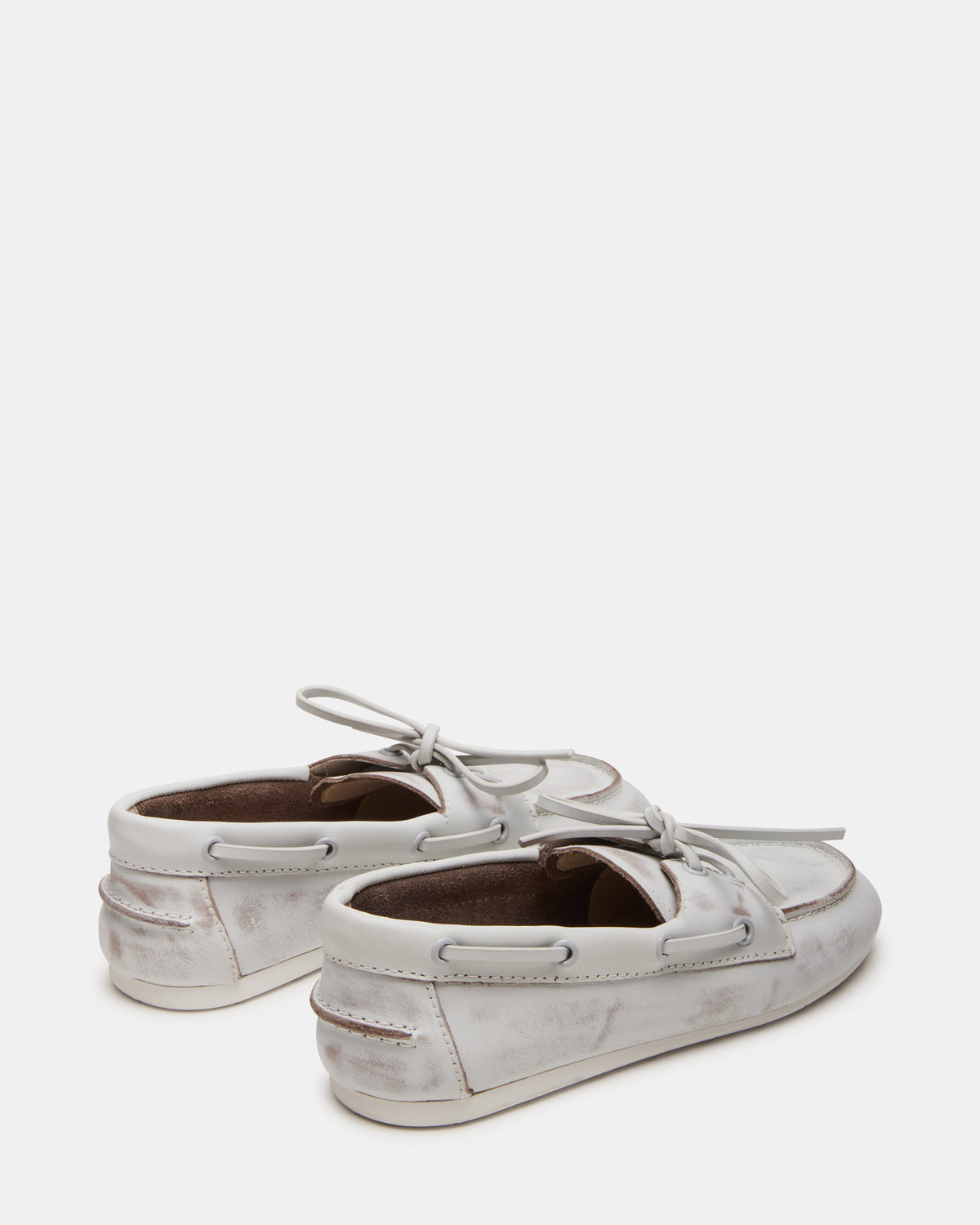 SAG White Leather Women's Boat Shoe | Steve Madden