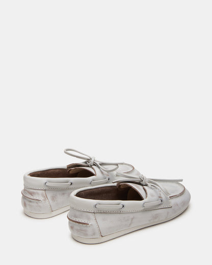 SAG White Leather Women's Boat Shoe | Steve Madden