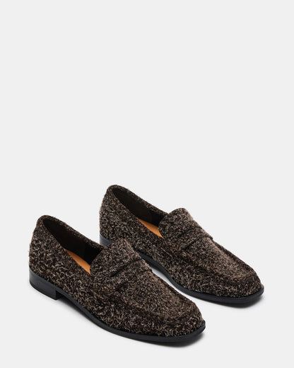 PARLOUR Brown Suede Square Toe Loafer | Women's Loafers | Steve Madden