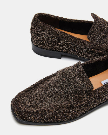 PARLOUR Brown Suede Square Toe Loafer | Women's Loafers | Steve Madden