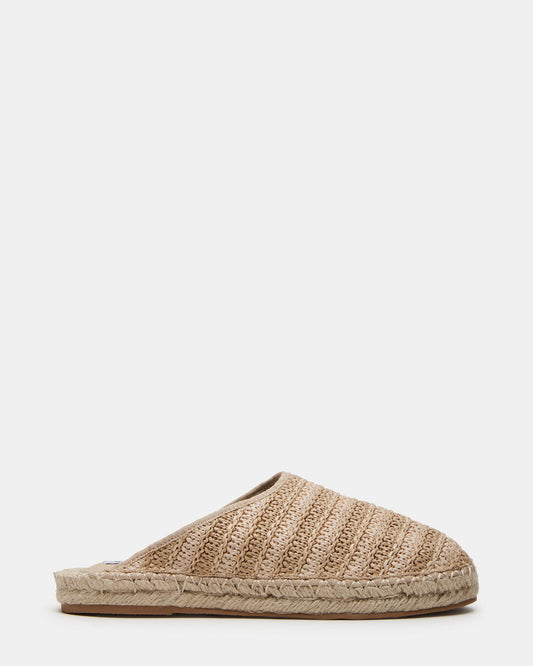 GILLIGAN Raffia Espadrille Mule Flat | Women's Flats | Steve Madden